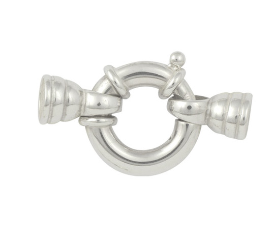 Silver Bolt Ring 18mm + Round Cap